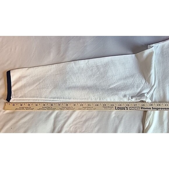 Silver Wear Womens S Button Cardigan Sweater White Navy Stripe Nautical USA Ivy - Picture 12 of 12